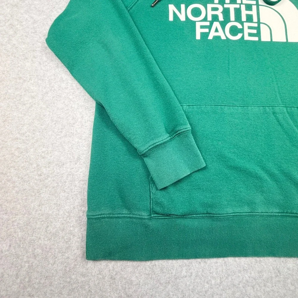 The North Face Womens Green Logo Pullover Hoodie Sweatshirt Size Medium
